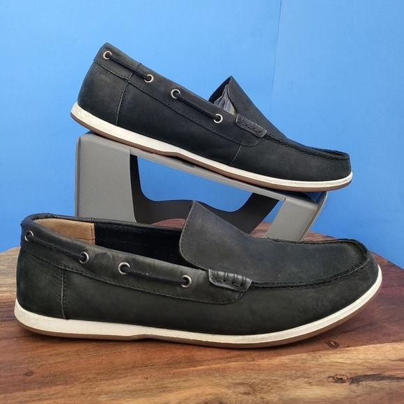 CLARKS Nubuck Suede Morven Sun Black Men's US10.5 EU44 - Picture 3 of 12